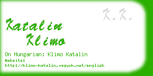 katalin klimo business card